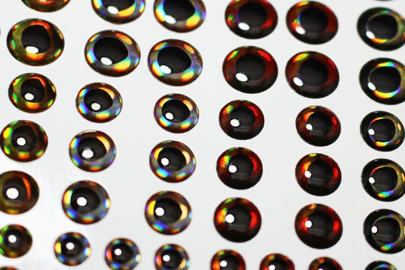 Tigofly 72 pcs Mixed 4 Colors 3D/4D Fish Eyes Realistic Sticky Fishing Lure Eyes Crafts for Lures Baits Fly Tying Materials 6mm/8mm/10mm - Image 4